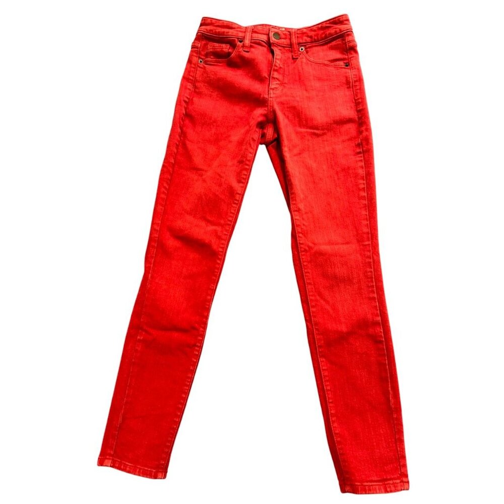Universal Thread Red Jeans Ankle Skinny Denim Mid Rise Slim Fit Women Size 2/26R